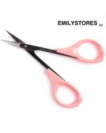 EMILYSTORES 4" Curved Craft Scissors For Eyebrow Eyelash Extensions Stainless Steel 1PC