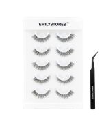 Self Adhesive Lashes Stick Eyelashes Wispy Light Pre-Glued Eyelash 5 Pairs with Applicator (DLP01)