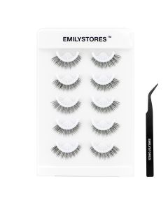 Self Adhesive Lashes Stick Eyelashes Wispy Light Pre-Glued Eyelash 5 Pairs with Applicator (DLP01)