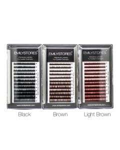 Eyebrow Extensions Color Black/ Brown/ Light Brown Thickness 0.10 mm Length 5/6/7/8MM Mixed Sizes One Tray