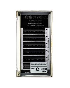 Flat Ellipse Thickness 0.20MM C Curl Length 8-14MM Mixed Sized In One Tray For Eyelash Extensions