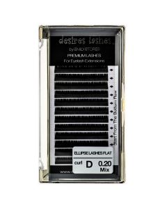 Flat Ellipse Thickness 0.20MM D Curl Length 8-14MM Mixed Sized In One Tray For Eyelash Extensions