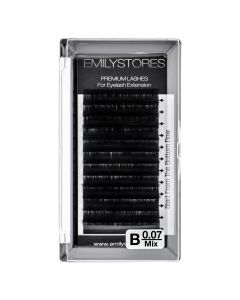 Thickness 0.07MM B Curl Length 8-14MM Mixed Sized In One Tray For Eyelash Extensions